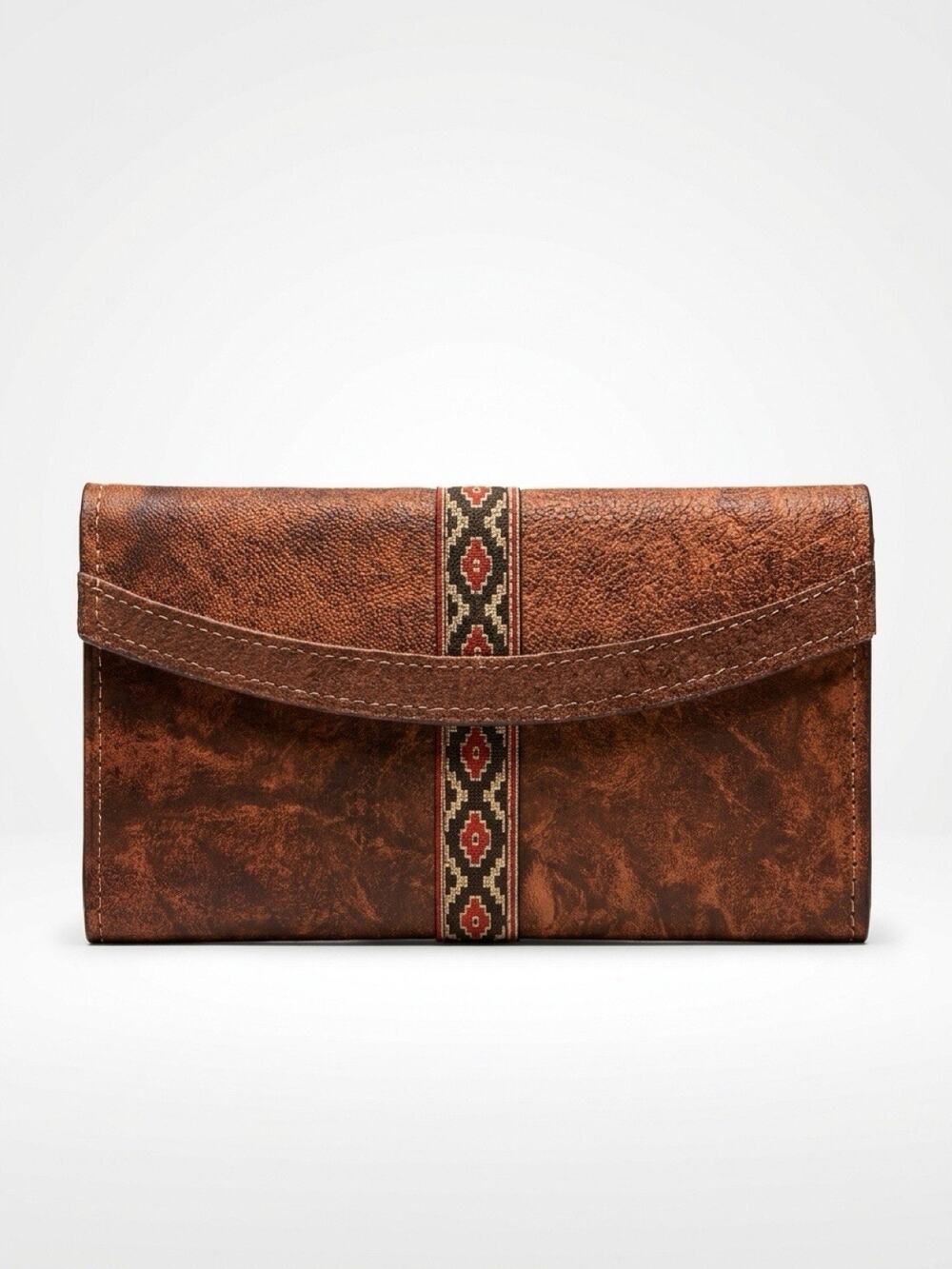 Western Aztec Print Wallet Boho Southwestern Cards Holder Organizer Faux Leather